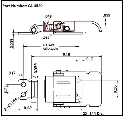 CA-3520 Tab Down Compression Spring Draw Latches On JBF National